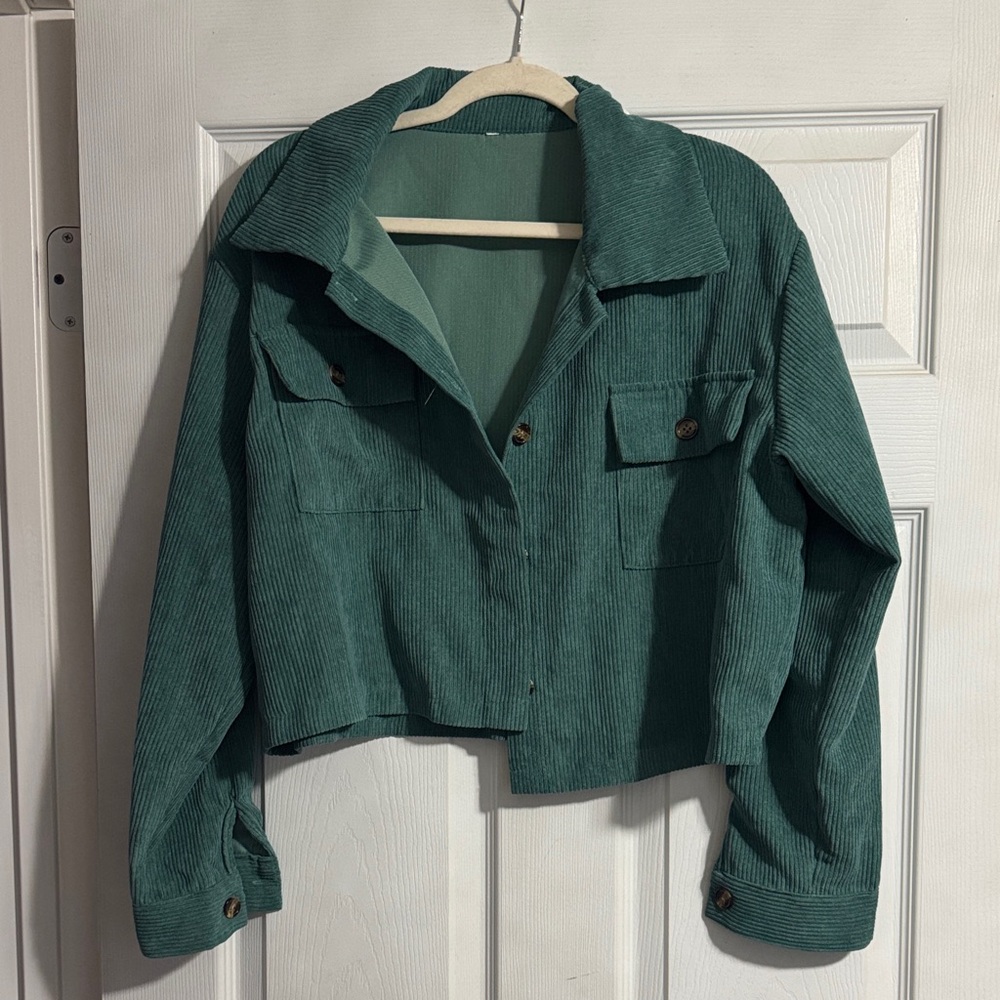 Lightweight Green Corduroy Women's Jacket